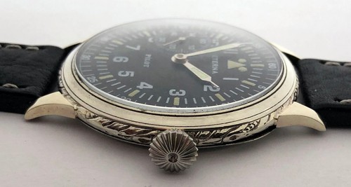 Seltene BIG Marriage Military ETERNA Swiss Armbanduhr STYLE Flieger Piloten WW2 - Bild 6 von 19
