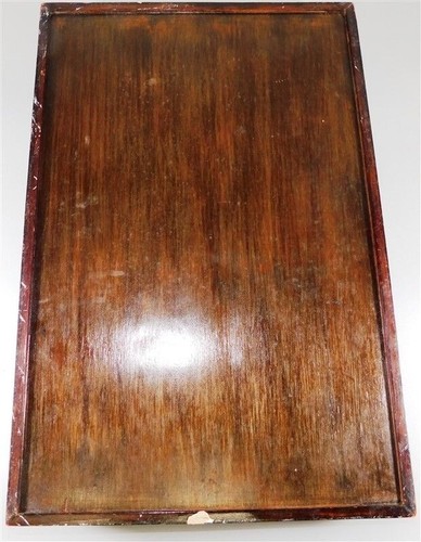 227/449 Vintage Wooden Tray with Inlaid Designs & Handles 19 x 12 - Picture 7 of 7
