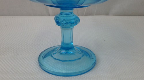 Vintage Large, Footed Compote, Fruit Bowl. Light Blue top, Cobalt Blue Base. - Picture 5 of 8