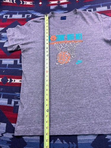 Vintage 80er Nike Blue Tag Spellout Nothin But Net Shirt hergestellt in den USA Einzelnaht XL - Bild 6 von 8