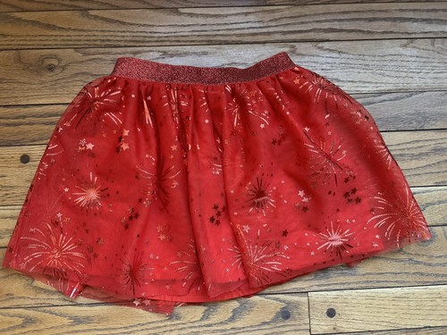Cat & Jack Patriotic Skirt Size Small 6/7 Tulle TUTU Patriotic 4th of July Red - Picture 1 of 7