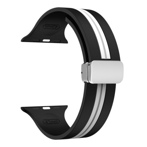 Magnetic Silicone Band iWatch Sports Strap for Apple Watch Ultra 10-1 SE 38-49MM - Picture 12 of 44