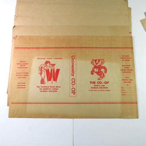 University of Wisconsin Madison Badgers Paper Book Covers 1950s - Lot of 16 - Picture 4 of 5