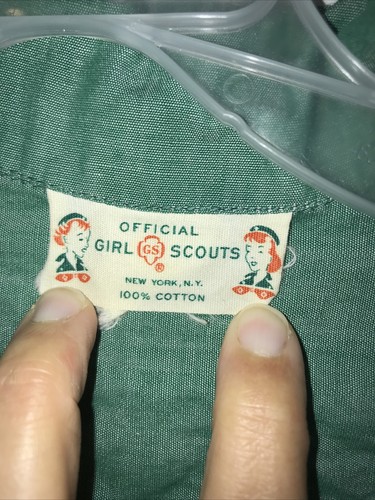 Vtg 1950s 1960s Girl Scouts Dress Girls Size 8 Green Short Sleeve Collectible - Picture 3 of 8