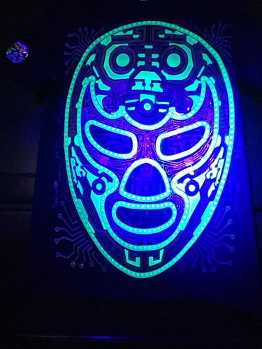 Esquizo Shirt Neon Luchador Mask Wrestling  From Mexico City  Size M - Bild 2 von 11