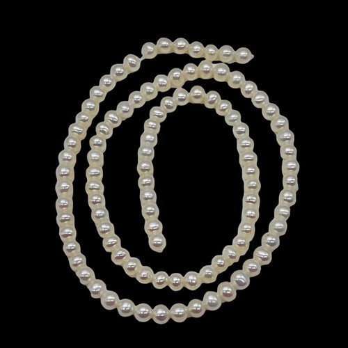 Premium White Freshwater Pearl Strand | 4.5x4mm | 100 Pearls | - Bild 3 von 12