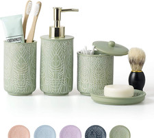 Set di accessori da bagno verde pastello di alta qualità, verde, arredamento boh