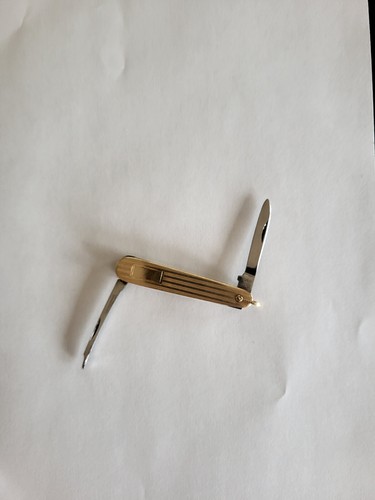 Vintage Pocketknife Solid 14k Yellow Gold SideBoards (Monogram Space) - Picture 5 of 8