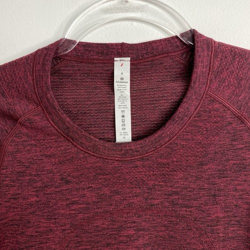Lululemon Swiftly Tech Langarmshirt in meliertem Dashing Purple Größe 4 burgund - Bild 3 von 12