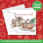 10 Pack Personalised Santa Christmas Cards Custom Xmas Personal Family Card - 11