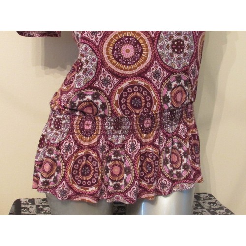 Women's CAMEO APPEARANCE Maroon Red Boho Crochet Collar Top in Size SMALL 4 6 - Picture 5 of 12