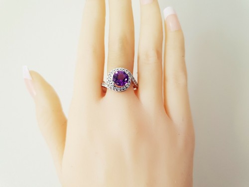 Genuine 100% Real Sterling Silver Rings. Topaz/Amethyst with CZ sz.6, 7 R49 - Picture 12 of 12