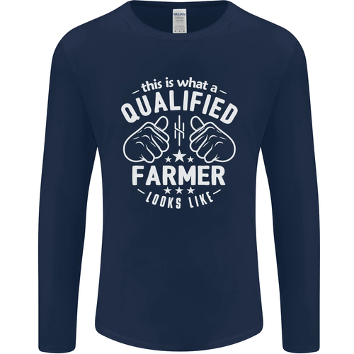 This Is What A Qualified Granjero Looks Like Manga Larga para Hombre Camiseta - Imagen 18 de 37