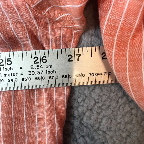 Ermenegildo Zegna Shirt Mens 2XL Orange Striped Short Sleeve Button Up Casual - Picture 8 of 9