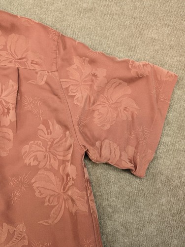 Jos A Bank Mens Medium Camp Shirt Peach Embroidered Floral Modal Hawaiian - Bild 5 von 13