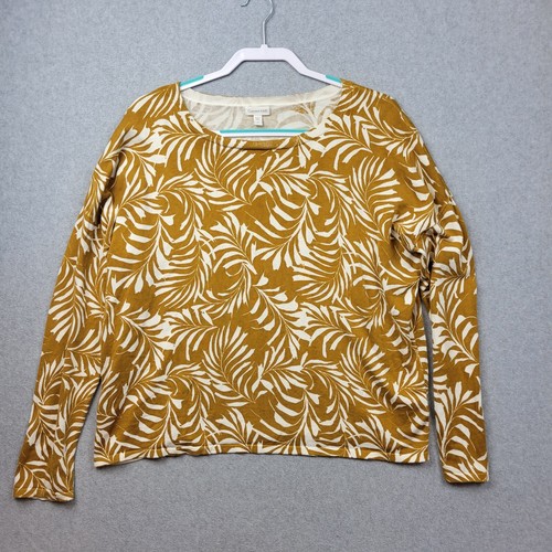 Garnet Hill Damen Pullover Größe M Seide Bio Baumwolle U-Boot-Ausschnitt Blumenmuster - Bild 1 von 10