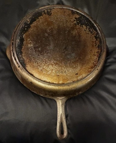 Rare Vintage Wagner Ware Sidney -O- No. 14 Cast Iron Skillet #1064