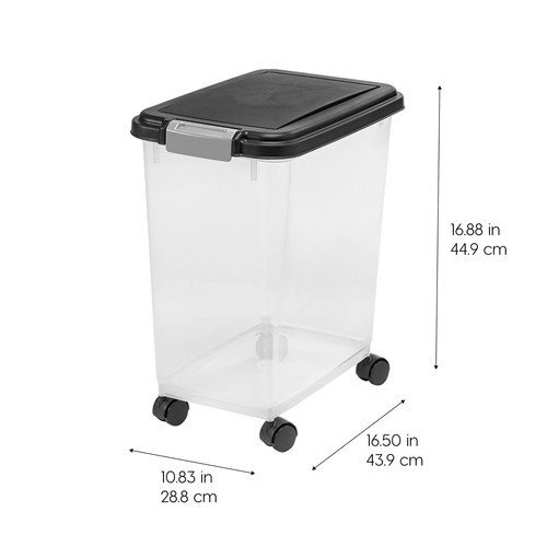USA Airtight Dog Food Storage Container, Up to 30 lbs, Attachable Wheels, for... - Picture 7 of 7