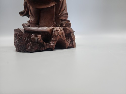 Vintage Carved Chinese Wooden Figure 12" Tall - Picture 19 of 19