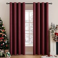 Christmas Blackout Curtains 2 Panels, Room Darkening Thermal Insulated Drapes...