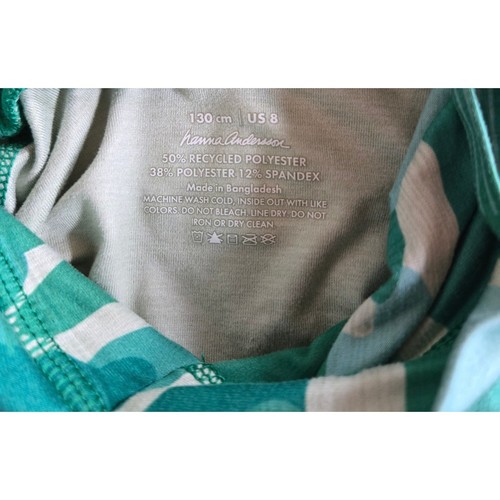 Hanna Andersson Kids Hoodie 8 Green Blue Camo Pullover Active Stretch Shirt - Picture 4 of 6