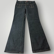 NY  Co Black Wash Jeans Women  s Size 10 Gold Stitch Stretch Denim