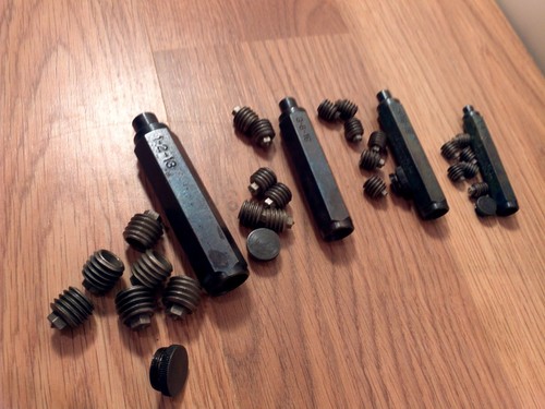 VINTAGE 4 HEIMANN Threaded TRANSFER SCREWS PUNCH SETS MACHINIST usa - Picture 4 of 4