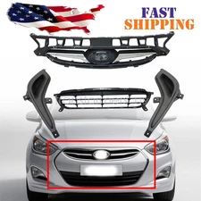 For 2014-2017 Hyundai Accent Front Bumper Upper Lower Grille Fog Bezel New