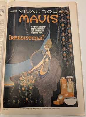 1920 Vivaudou Mavis Perfume OG Ad - Art Nouveau, Fred L. Packer + Magazine