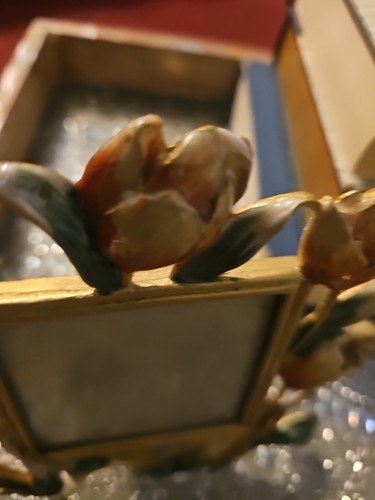 Ashleigh Manor Bilderrahmen Gold Emailliert Tulpen 3" x 3" Vintage Rosa Rahmen - Bild 2 von 6