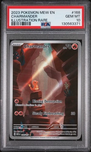 2023 POKEMON MEW EN-151 ILLUSTRATION RARE #168 CHARMANDER PSA 10