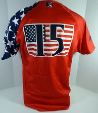 2016 Clearwater Threshers Carlos Tocci #15 Game Used Red Jersey USA 4th July 8