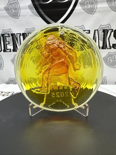 Blenko Glass Suncatcher - Bigfoot - Tangerine Cryptid Series 2025