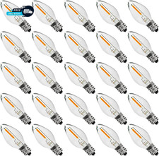 25PACK LED Night Light Bulbs C7 Candelabra LED Light Bulbs E12 Chandelier Base