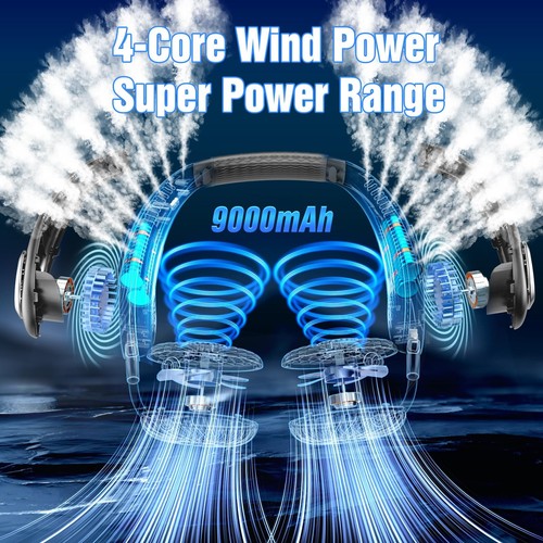 Portable Neck Fan, 9000mAh Hand Free Neck Fan, Neck Fan Air Conditioner, Blad... - Picture 7 of 7