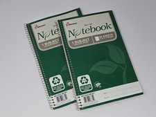 2 - SKILCRAFT 100% Recycled Spiral 1 Subject Notebooks, 6x9 In, 80 Sheets/Pad