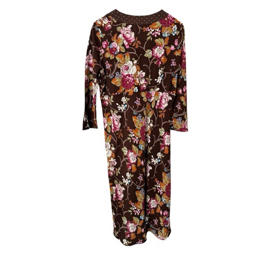 Boden abito lungo midi jersey 16R cravatta impero vita fiori e pois preppy - Foto 7 di 16