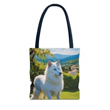 Volpino Italiano Polyester Tote Bag AOP
