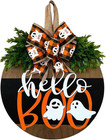Halloween Door Hanger Sign Decorations, Cute Ghost Welcome Wood