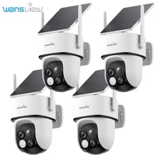 Wansview 2K 3MP Dual-Cam Solar Wireless Security Camera 360°PTZ Human Detection