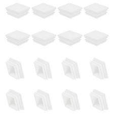 Square Plastic Plug, 16 Pcs 1.57 Inch/40mm Tubing Insert End Caps, White