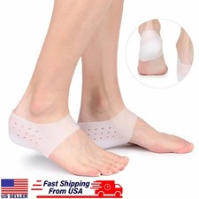 Unisex Invisible Height Lifting Increase Socks Heel Pads Silicone Insoles 4.5cm