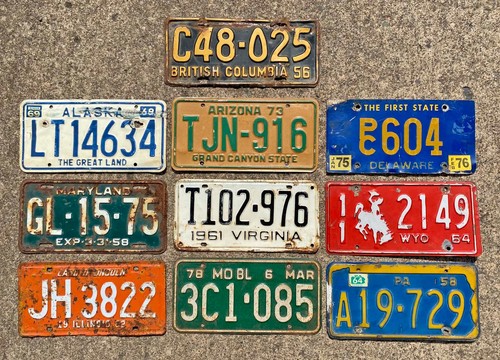 Vintage Basteln gemischt Zustand Dekorateur Flohmarkt Nummernschild Konvolut 50er 60er 70er