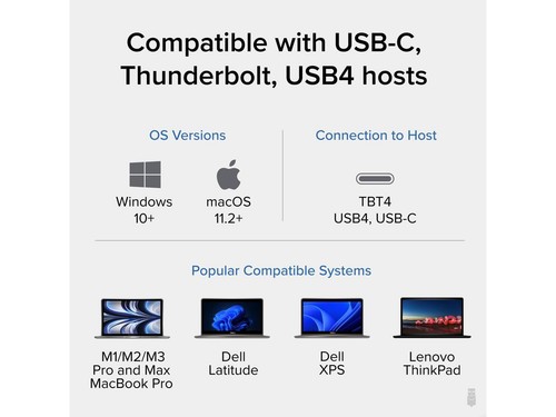 Plugable Thunderbolt 4 Dock with 100W Charging, Thunderbolt Certified, Laptop - Picture 4 of 5