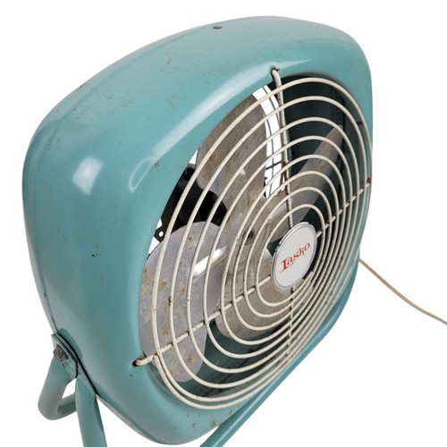 Vintage Lasko Metall Box Ventilator Blau Türkis Tischplatte Elektrisch Retro MCM - Bild 3 von 6