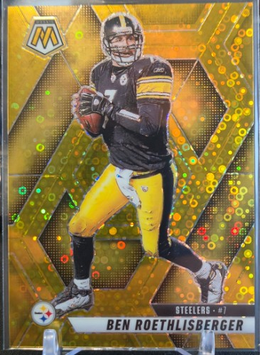 #ad 2025 Panini Mosaic Ben Roethlisberger #9 No Huddle Gold Mosaic 1 10 Steelers $73.99