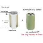 LR20 D Size Dummy Battery Setsup Skin Fake Battery Placeholder Conductor for DIY