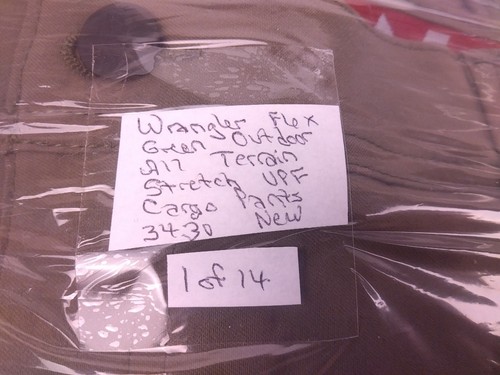 Wrangler Flex Green Outdoor All Terrain Stretch UPF Cargo Pants Size 34-30 - New - Picture 15 of 16
