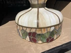 VINTAGE TIFFANY STYLE HANGING CEILING LIGHT FIXTURE 22” DIAMETER