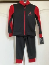 NWT Boy’s Nike Air Jordan 2-Piece Boys Tracksuit Set Red/Black Sz 4 XS (3-4 Yrs)